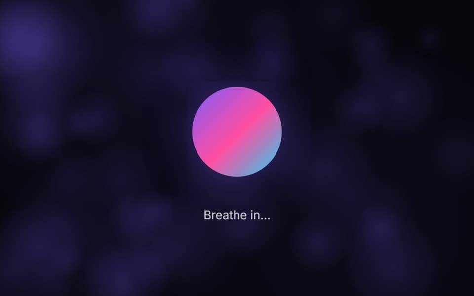The breathing circle expanded fully during an inhale