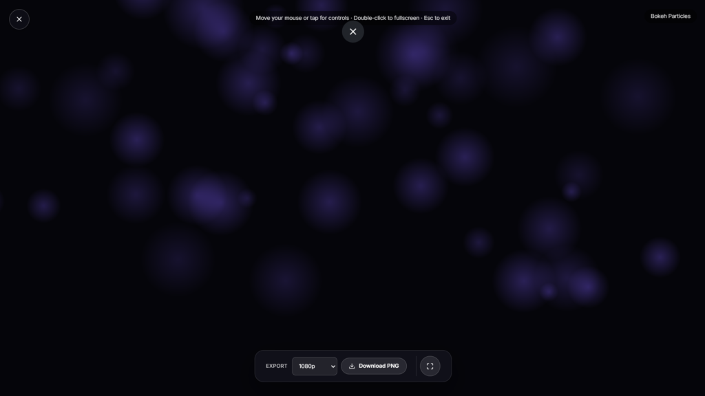 Bokeh particles glowing softly against a dark background