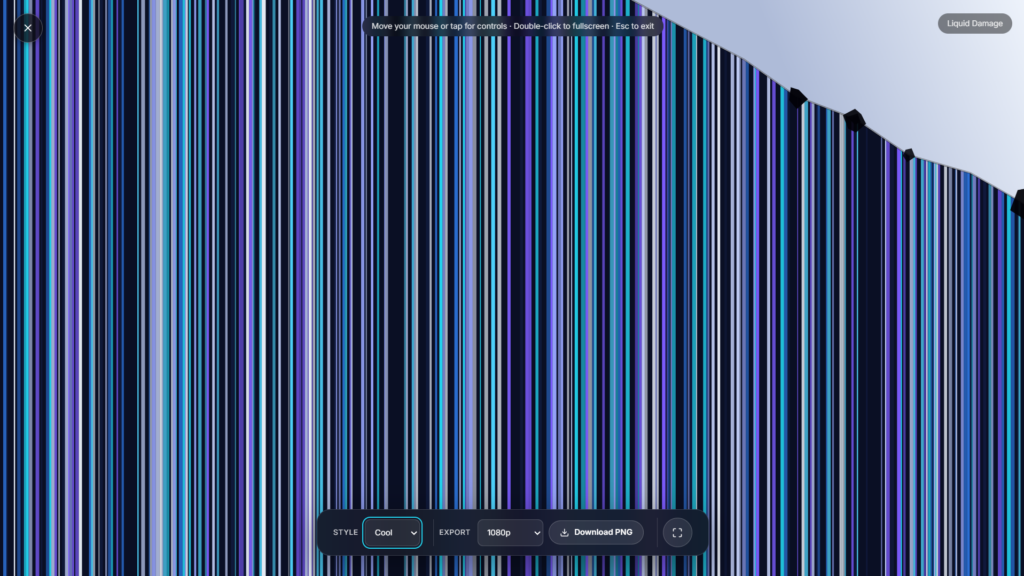 LCD liquid damage prank showing fake water blotches spreading across a screen