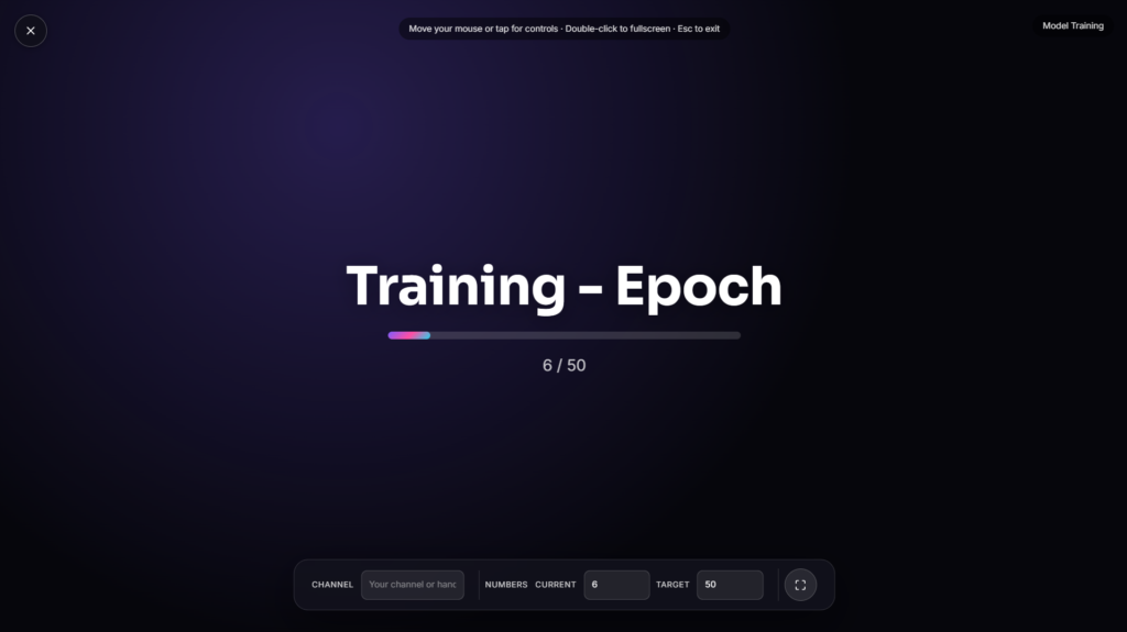 Model training used as a background for machine learning content