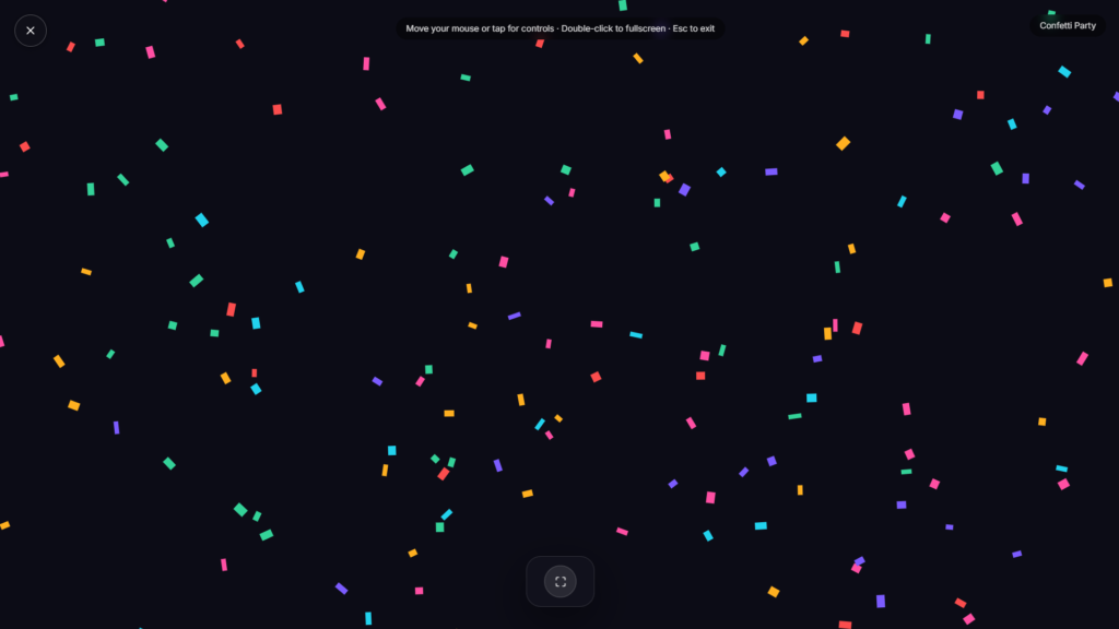 Party confetti falling fullscreen for a celebration