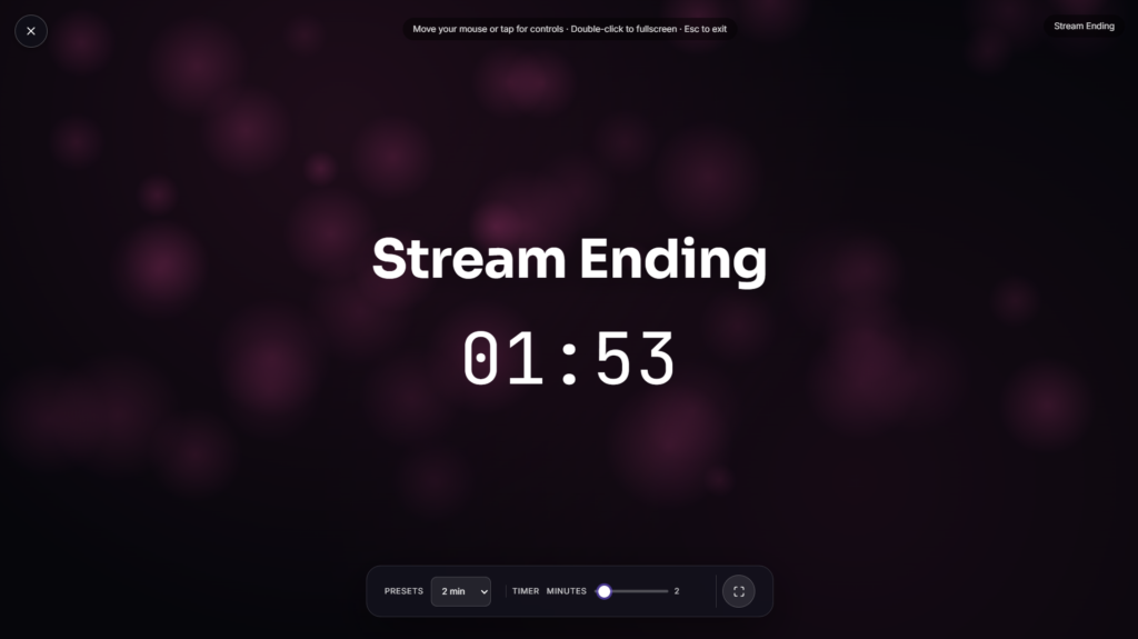 Stream Ending screen displayed fullscreen to close out a broadcast
