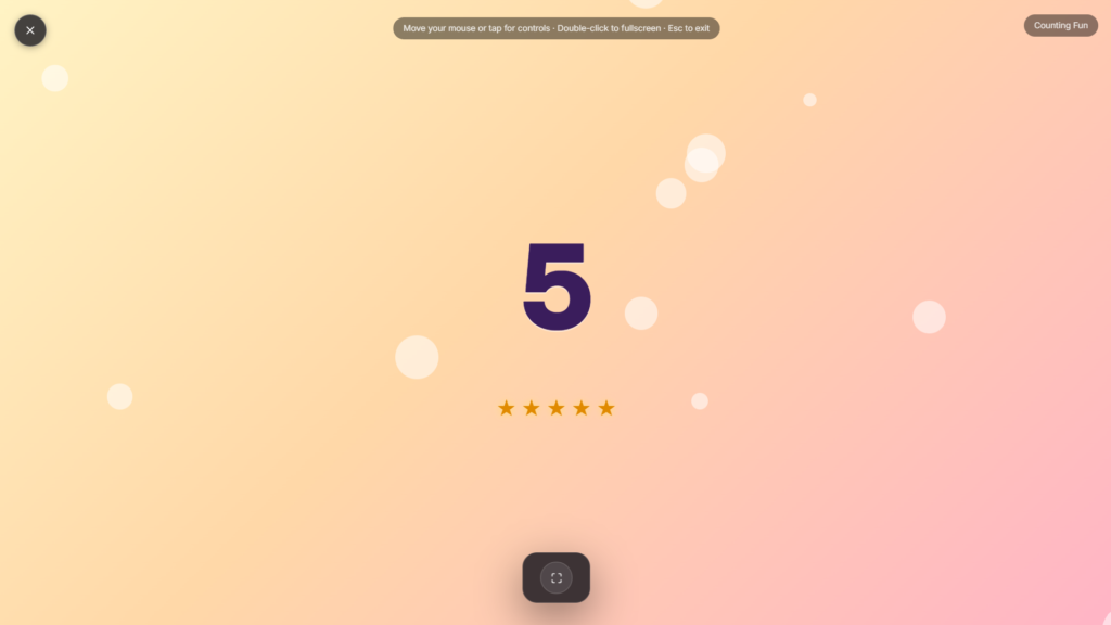 Fun counting activities showing the number 2 with two matching stars