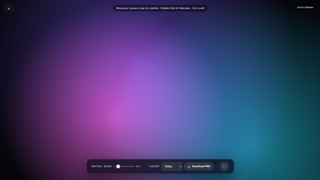 Fullscreen aurora waves animation in green and blue tones