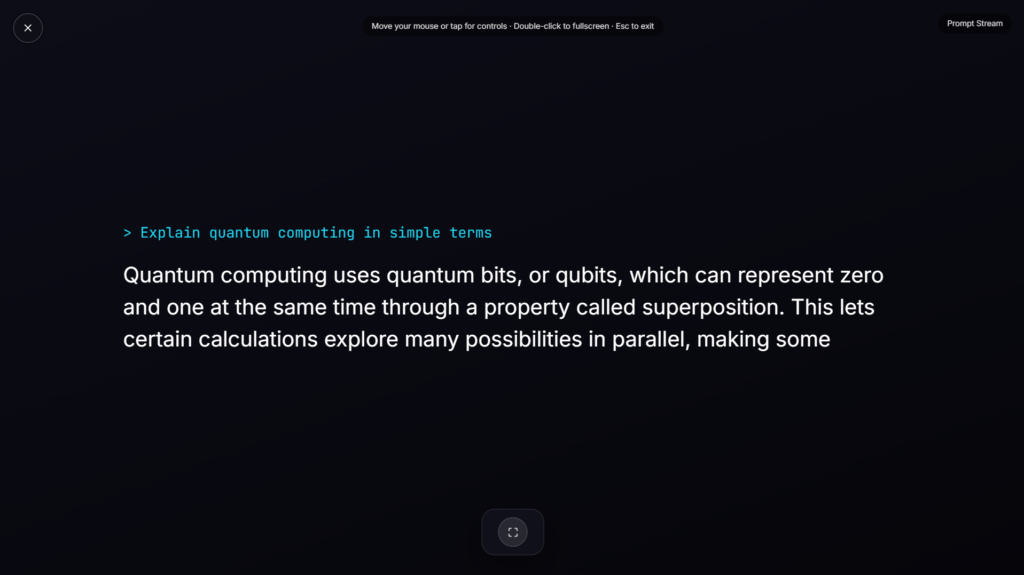Typing text effect used as an intro for an AI-themed video