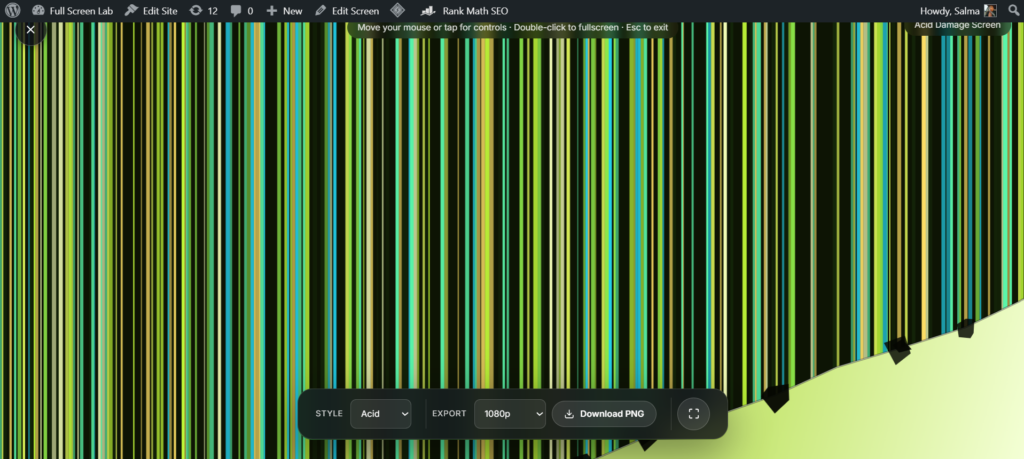 Toxic yellow green Acid Damage Screen effect with a torn, peeling corner on a laptop display
